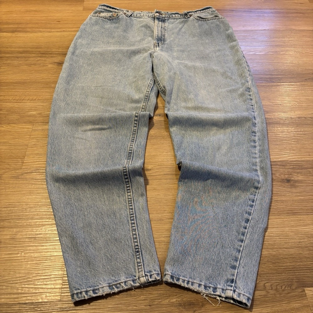 VTG Levis 522 Jeans Women's 18 M (34x30) High Rise Taper Blue Distressed USA 90s